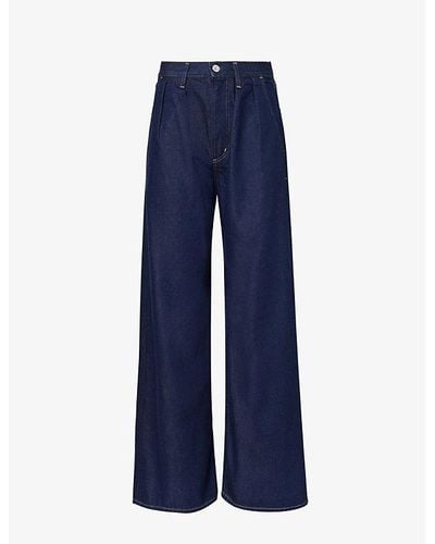 Citizens of Humanity Maritzy Pleated Wide-leg Mid-rise Jeans - Blue