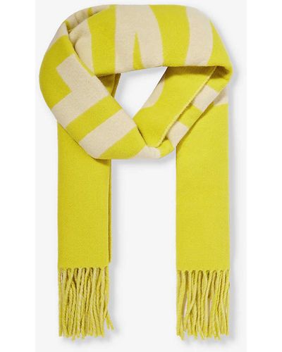 Jacquemus L'écharpe Fringed-edge Wool-knit Scarf - Yellow
