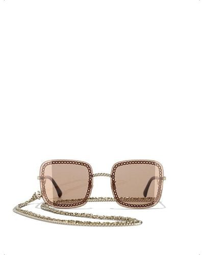 Chanel Square Sunglasses - Natural