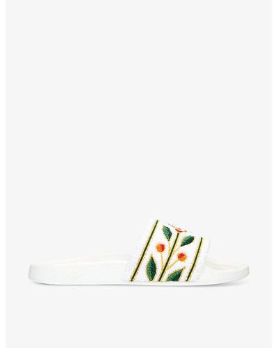 Casablancabrand Terry Brand-embroidered Woven Sliders - White