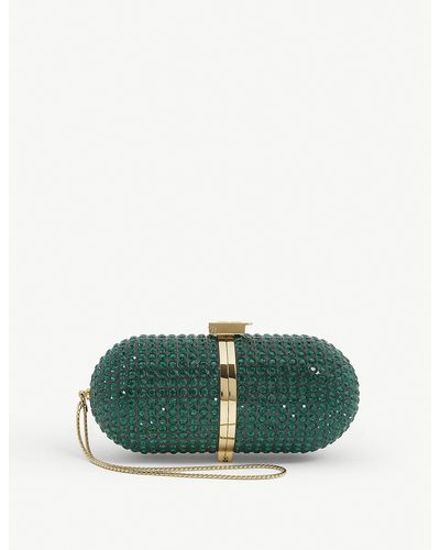 Marzook Pill Crystal-embellished Clutch - Green