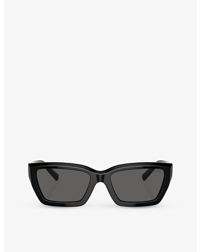 Tiffany & Co. Tf4213 Rectangle-frame Acetate Sunglasses - Black