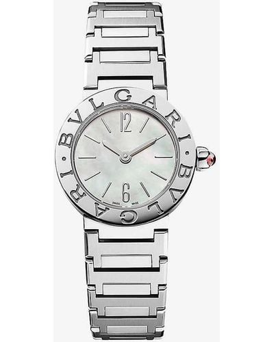 BVLGARI Unisex Bbl23wss Stainless-steel And 0.196ct Brilliant-cut Diamond Quartz Watch - White