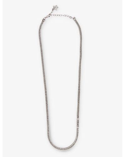 Versace Branded-clasp Braided-chain Metal Necklace - White