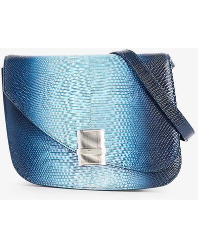 Ferragamo Fiamma Medium Leather Cross-body Bag - Blue