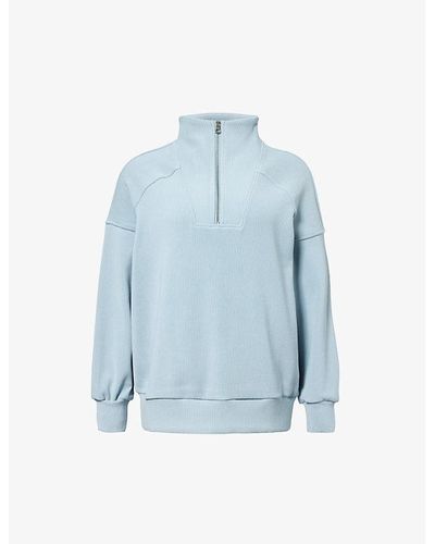 Varley Rhea Relaxed-fit Cotton-blend Sweatshirt X - Blue