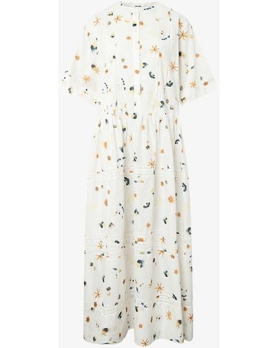 Nué Notes Will Floral-print Cotton Maxi Dress - White