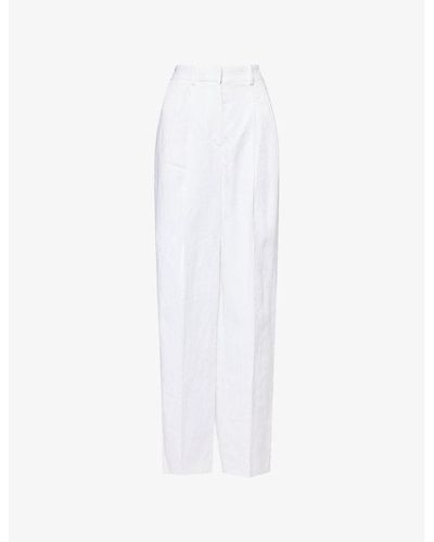 Theory Pleated Linen Pants - White