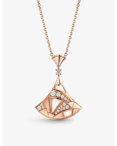BVLGARI Divas' Dream 18ct Rose-gold, Mother-of-pearl And 0.47ct Diamond Pendant Necklace - Metallic