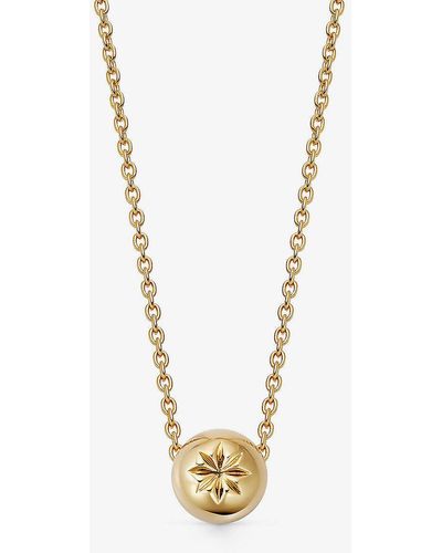 Astley Clarke Aurora Atom 18ct Yellow Gold-plated Vermeil Sterling-silver Pendant Necklace - White