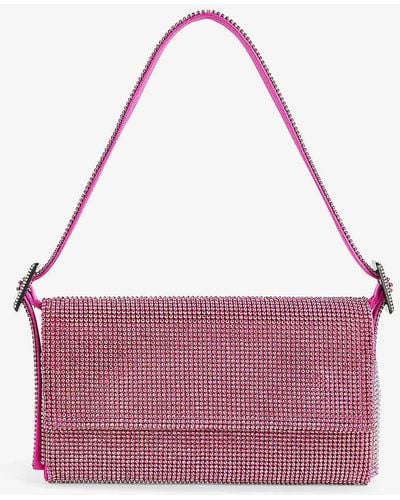 Benedetta Bruzziches Vittissima La Petite Crystal-embellished Mesh Shoulder Bag - Purple