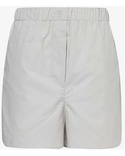 Frankie Shop Lui Elasticated-waist Cotton-poplin Shorts - White