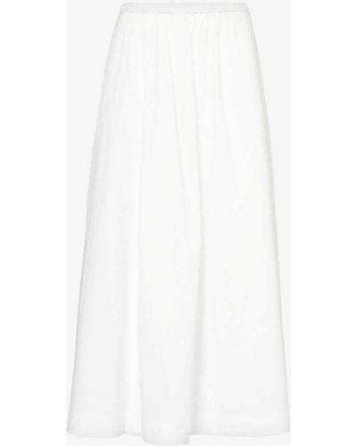 Faithfull The Brand Scanno Slip-pocket Organic-cotton Midi Skirt - White