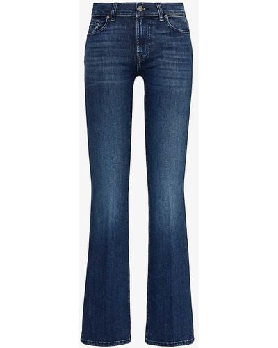 7 For All Mankind Bootcut Soho Flared-leg Mid-rise Stretch-denim Jeans - Blue