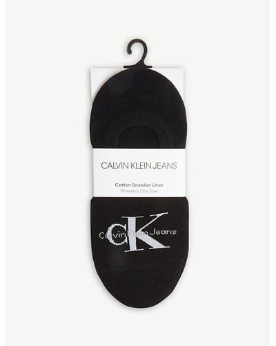 Calvin Klein Logo Cotton-blend Liners - Black