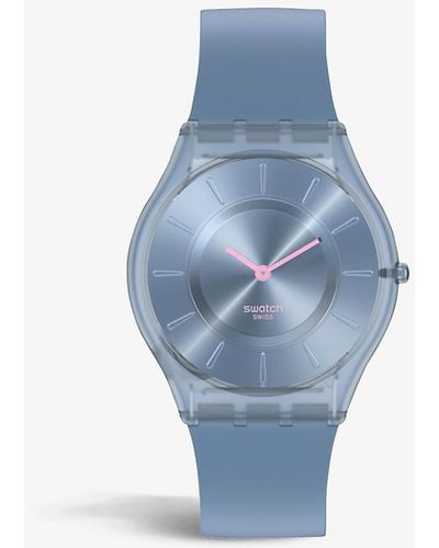 Swatch Ss08n100 Denim Blue Bio-sourced Plastic Quartz Watch