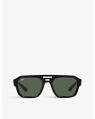 Ray-Ban Rb4397 Corrigan Faceted-frame Acetate Sunglasses - Green