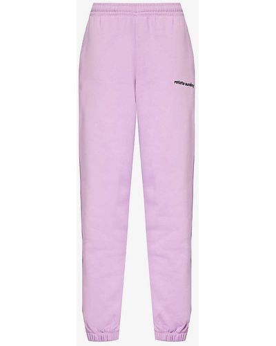 ROTATE SUNDAY Mimi Brand-embroidered Mid-rise Organic-cotton jogging Bottoms - Pink