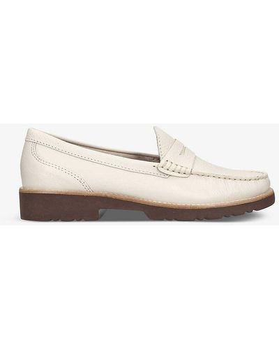 KG by Kurt Geiger Melody Cut-out Strap Leather Loafers - White