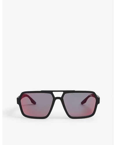 Prada Linea Rossa Ps01xs Square-frame Acetate Sunglasses - Black