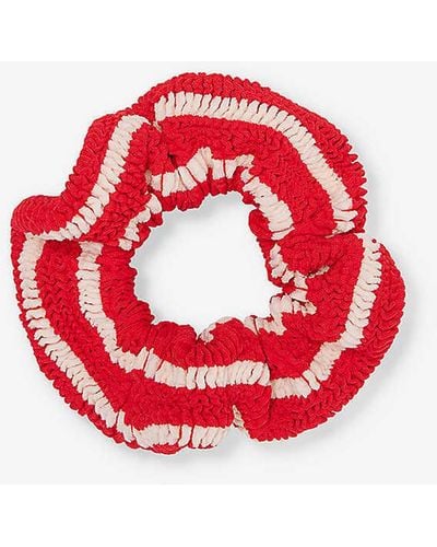 Hunza G Ruched Stretch-woven Scrunchie - Red