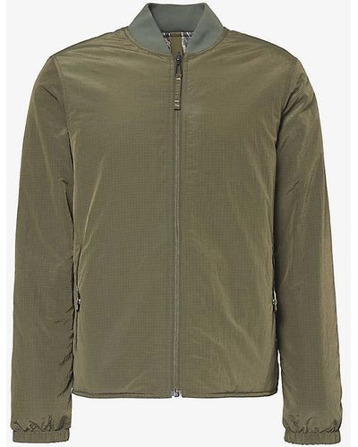 PS by Paul Smith Reversible Padded Relaxed-fit Woven Bomber Jacket - Green