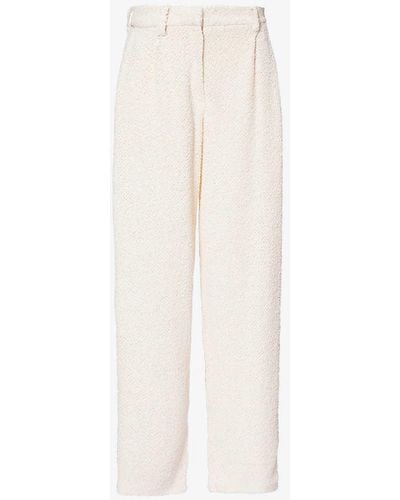 Magda Butrym Wide-leg Mid-rise Linen-blend Trousers - White