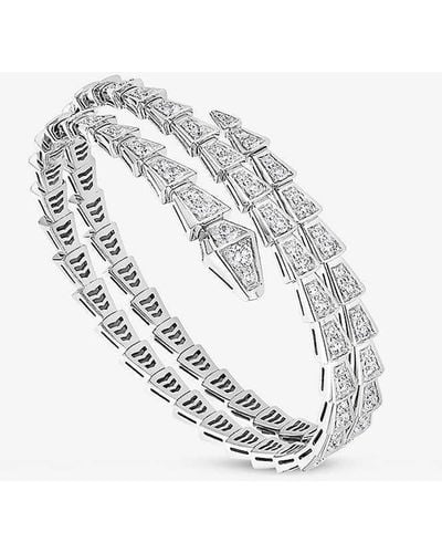 BVLGARI Serpenti Viper 18ct White-gold And 5.89ct Brilliant-cut Diamond Bracelet