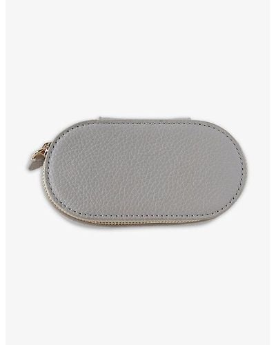 Monica Vinader Mini Oval Leather Jewelry Box - Gray