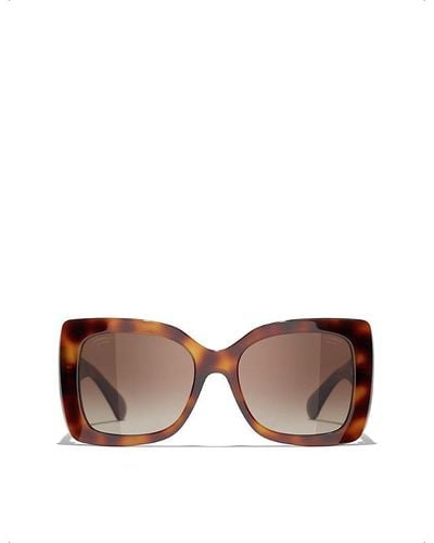 Chanel Brown Quilted Sunglasses