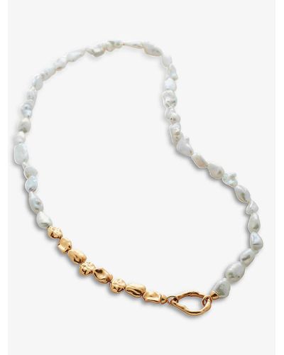 Monica Vinader Keshi 18ct Recycled Yellow Gold-plated Vermeil Sterling Silver And Pearl Necklace - White