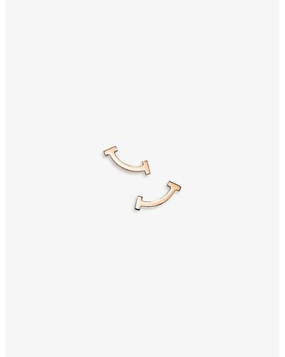 Tiffany & Co. Tiffany T Smile 18ct Rose-gold Earrings - Multicolor