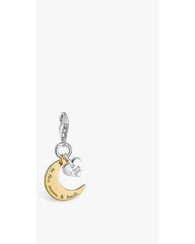 Thomas Sabo I Love You To The Moon And Back 18ct Yellow Gold-plated Sterling Silver Charm - White