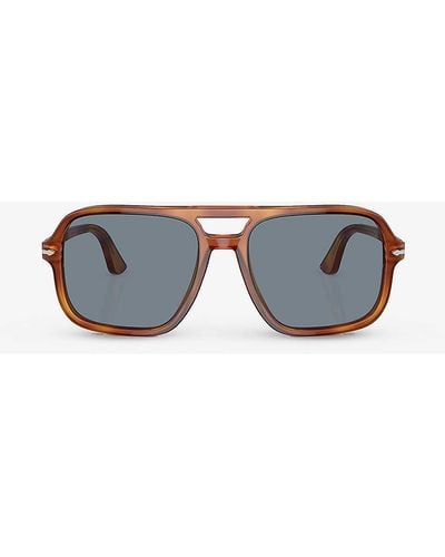 Persol Po3328s Pilot-frame Tortoiseshell Acetate Sunglasses - Blue