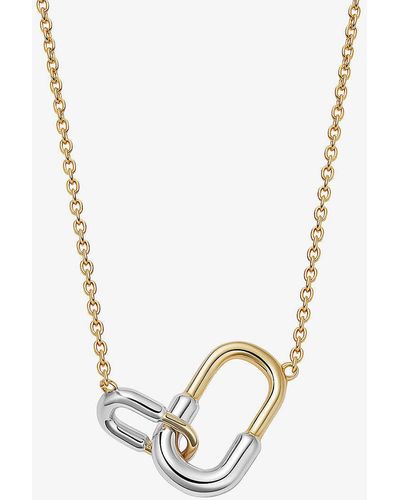 Astley Clarke Aurora U-hoop Link 18ct Gold-vermeil And Sterling-silver Necklace - Metallic