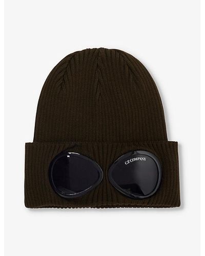 C.P. Company goggle Double-lens Cotton Beanie Hat - Black