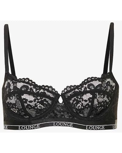Lounge Underwear Blossom Stretch-lace Balconette Bra - Black
