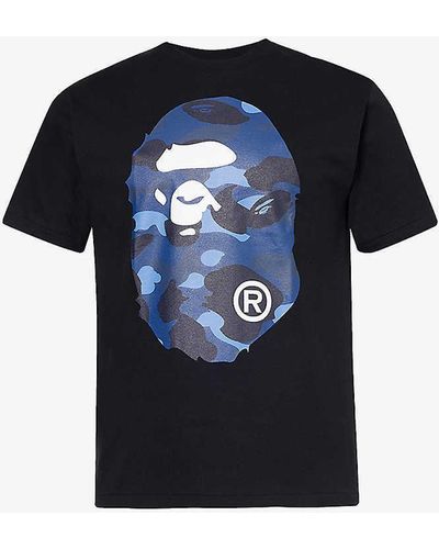 A Bathing Ape Ape Head Cotton-jersey T-shirt X - Blue