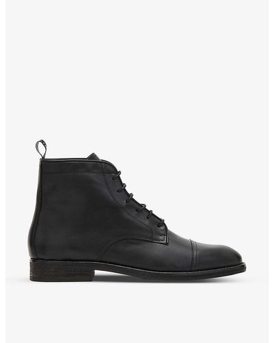 AllSaints Harland Lace-up Leather Desert Boots - Black
