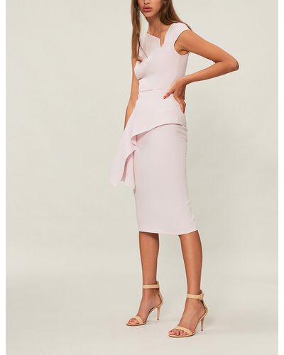 Roland Mouret Dandridge Wool-crepe Dress - Pink