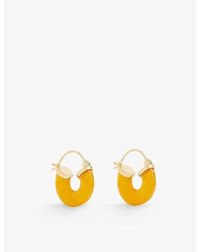 Anni Lu Petit Swell 18ct Yellow Gold-plated Brass And Resin Earrings