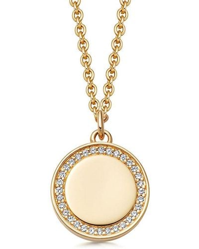 Astley Clarke Cosmos Biography 18ct Gold Vermeil Sterling Silver And White Sapphire Pendant Necklace - Metallic