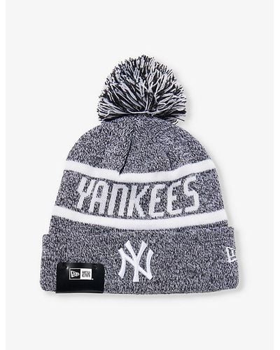 KTZ New York Yankees Mlb Brand-embroidered Knitted Beanie Hat - Blue
