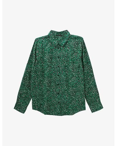 IKKS Leopard-print Woven Shirt - Green