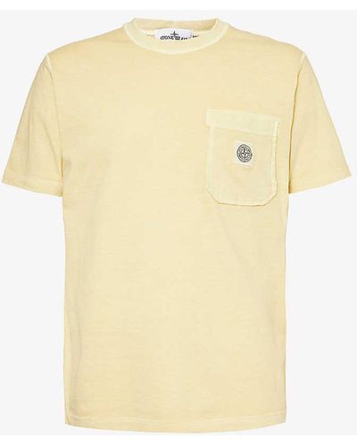 Stone Island Crewneck Brand-patch Cotton-jersey T-shirt - Multicolour