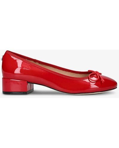 Steve Madden Cherish Bow-embellished Faux-leather Ballet Flats - Red