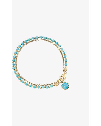 Astley Clarke Biography Turquoise-charm 18ct Yellow-gold Plated Sterling -silver Bracelet - Blue