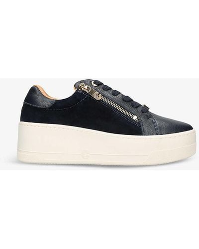 Carvela Kurt Geiger Connected Zip Leather Low-top Trainers - Blue