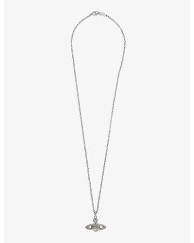 Vivienne Westwood Bas Relief Orb Mini Silver-toned Brass And Swarovski Crystal Necklace - Metallic