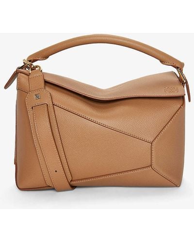 Loewe Puzzle Edge Small Leather Cross-body Bag - Brown